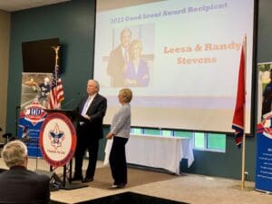Middle Tennessee Council of the Boy Scouts of Americas honors Randy and Leesa Stevens with the Good Scout Award