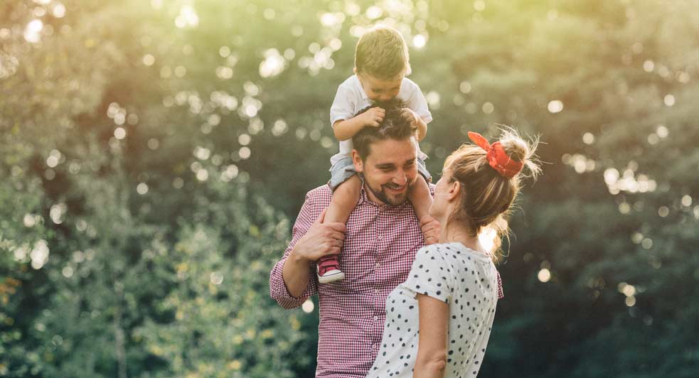 happy family in nature