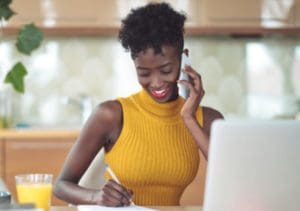 young woman on mobile phone