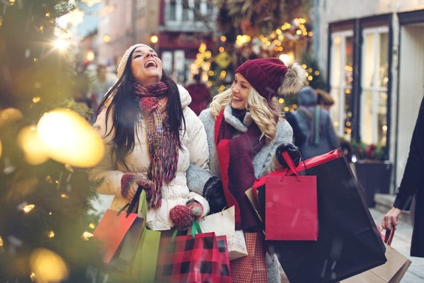 yougn adult women holiday shopping