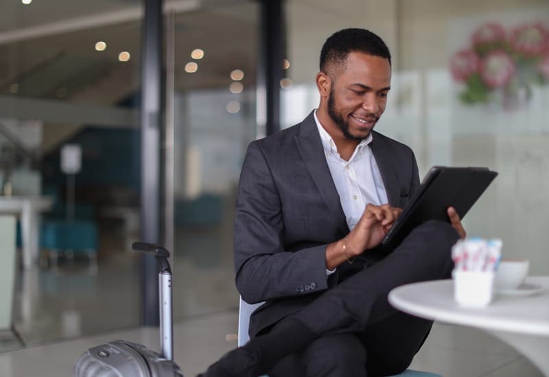 professional man using a tablet