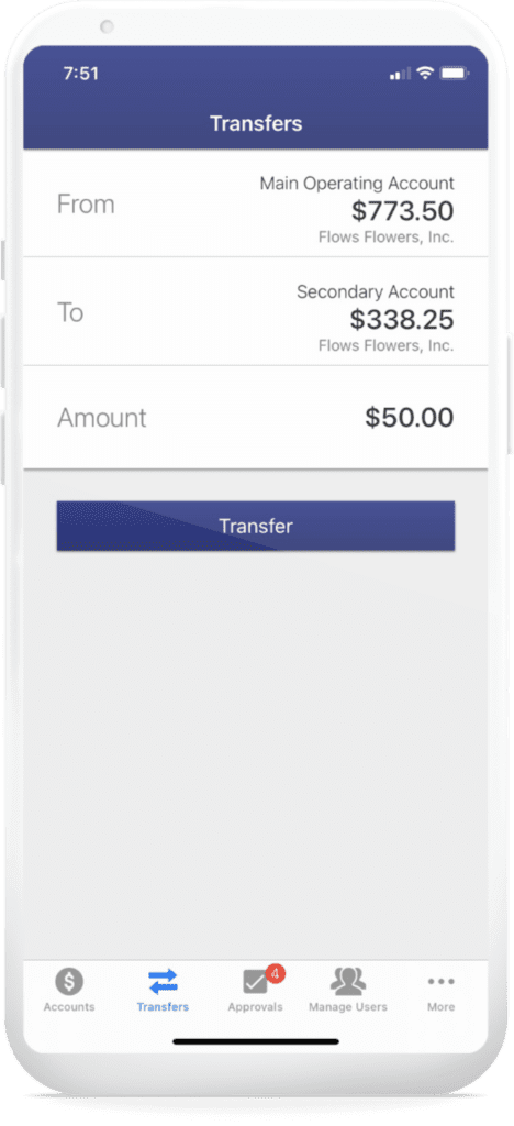 An image of mobile transfer for money step 2 on online banking.