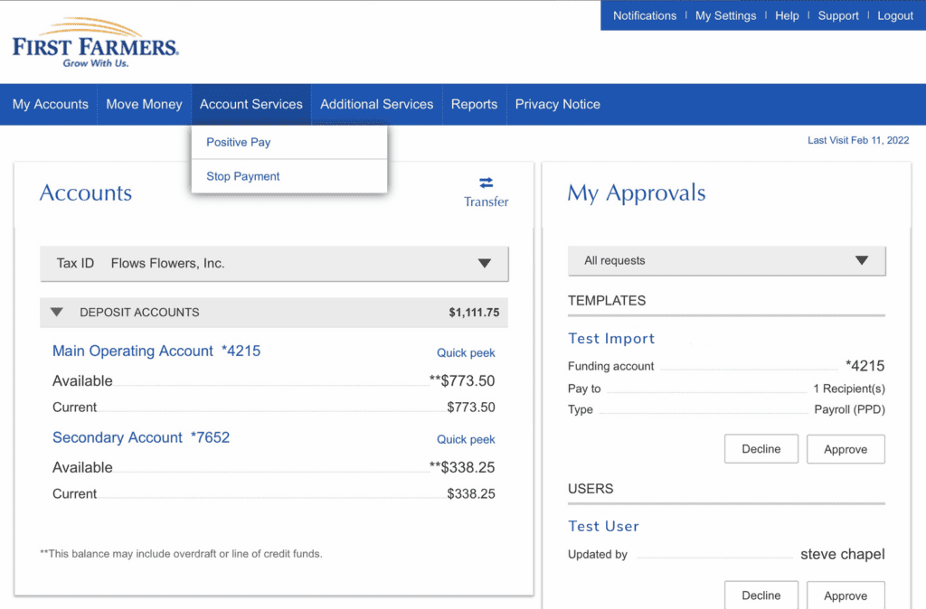 An image to stop payment on online banking.