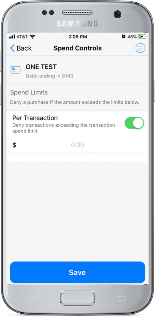 A SecurLock Equip for controlling spending on online banking.