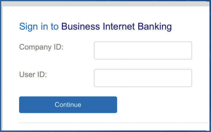 Screenshot of First Farmers Business Internet Banking login screen