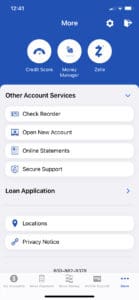 Screenshot of "Other Account Services" step 1